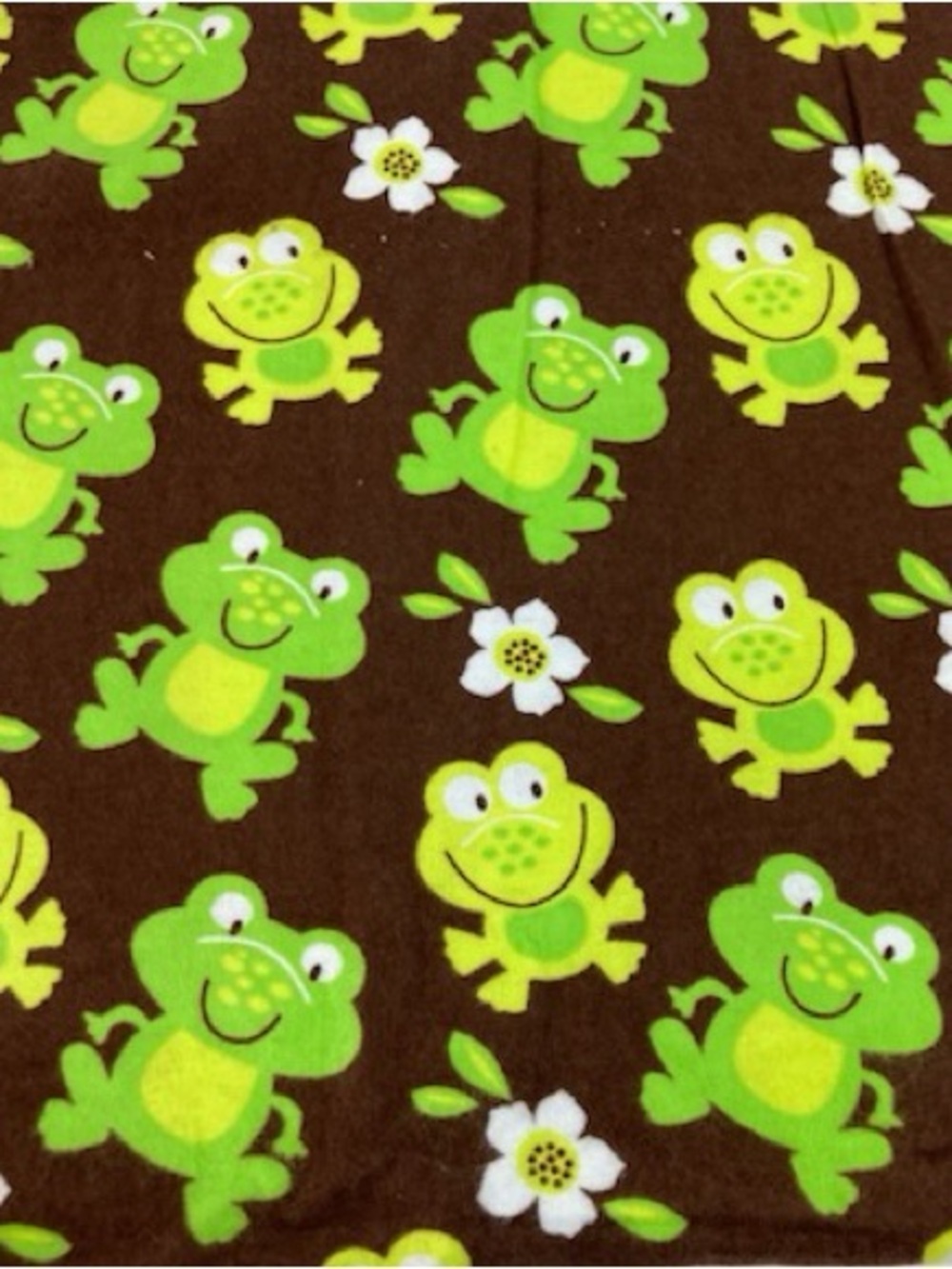 Joann Fabrics Snuggle Flannel Frog Fabric - 1 Yard By 42” Brown New